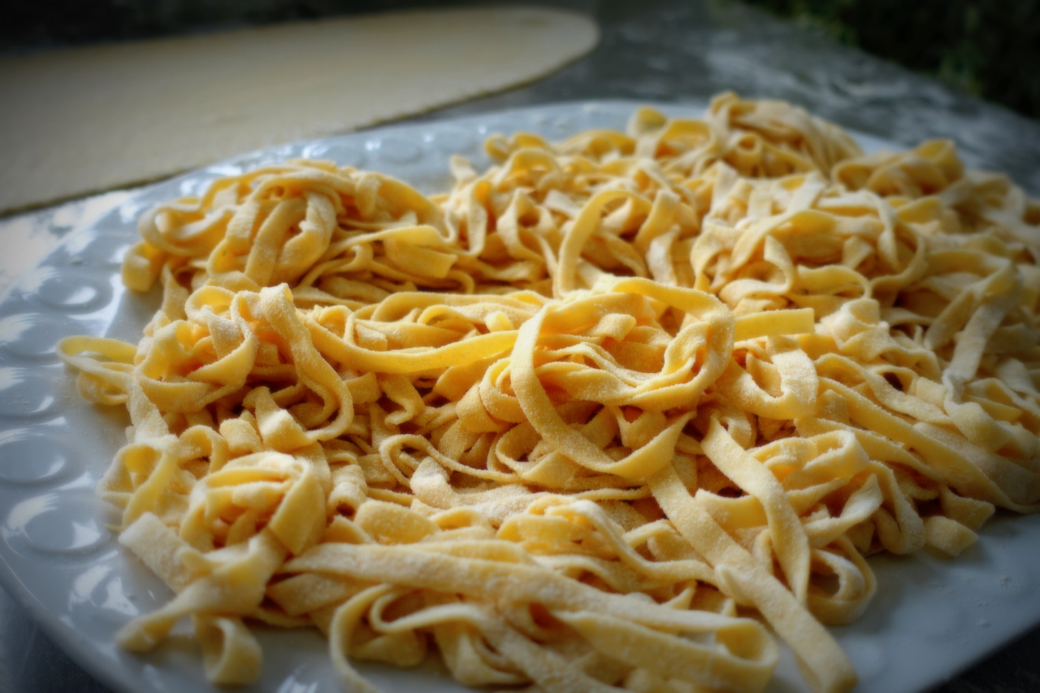 Tagliatelle fresh pasta in Italy